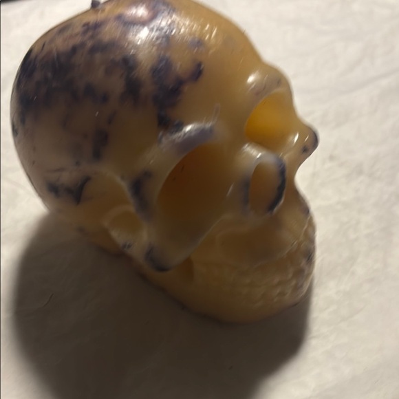 Cream and Purple Candle Holder with Distinctive Accents - Picture 6 of 16